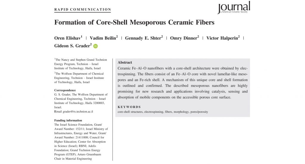 Front page of a journal of the american ceramic society paper